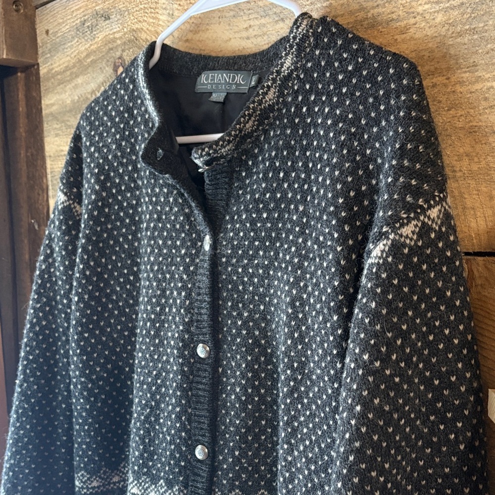 Icelandic Design Button Down Sweater Jacket - image 3